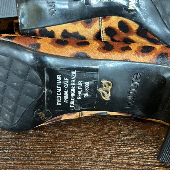 Nurture Brayatwo Calf Hair Leopard Print Block Heels Size 6.5 - Picture 10 of 10